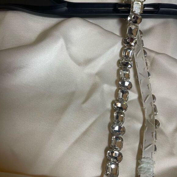 Alice & Olivia Ecru Satin Dress with Beaded Strap - Picture 3 of 3